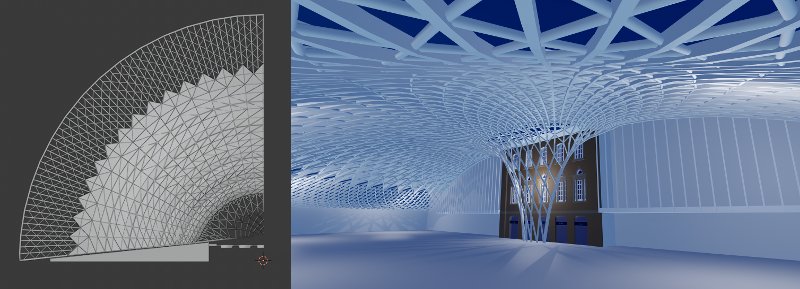 Kings Cross Station mockup created in Blender